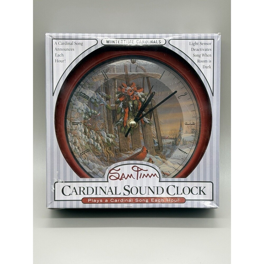VTG 2000 Mark Feldstein Sam Timm Wintertime Cardinals Sound Clock NIB Y2K Rustic